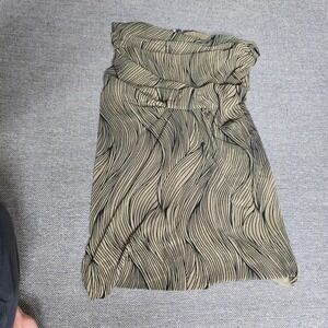 Misope Olive Green Abstract Wave Cowl Neck Halter Top Y2K Fairy Grunge Small